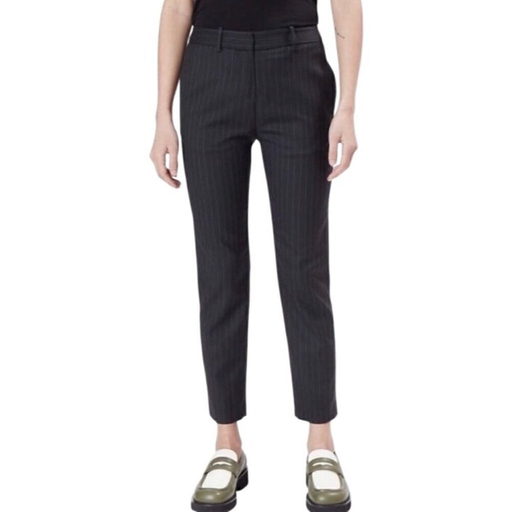 Nili Lotan wool pinstriped trouser pants box pleat dress pants career women’s 8
